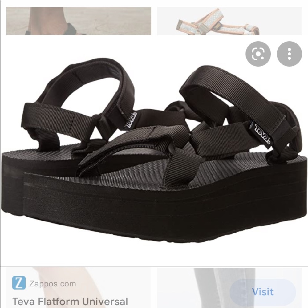 Teva flatform black size 6